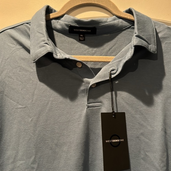 NWT! westzeroone Men's Blue Polo Shirt - Picture 2 of 5
